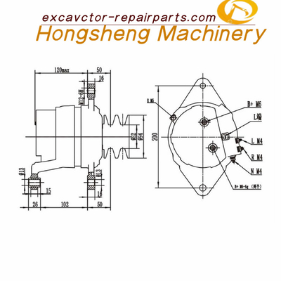 600-825-3151 graafwerktuig Generator Komatsu pc400-6 Motor6d125 Alternator 24V 40A